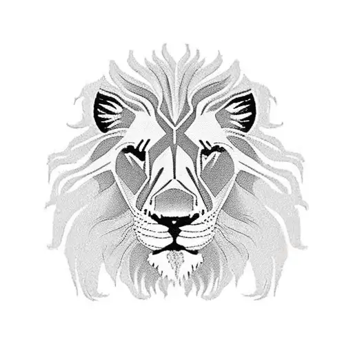 lion rawing as a tattoo wearing a dog collar from Scooby do with the logo. Make the lion black and white but the collar  tattoo design idea