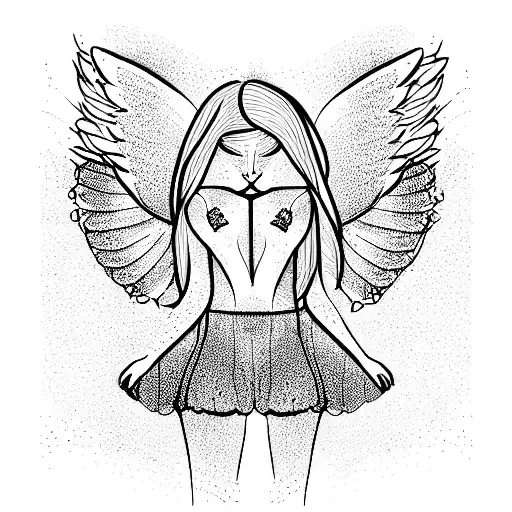 angel #girl #beautiful #teen #body #lingerie tattoo design idea