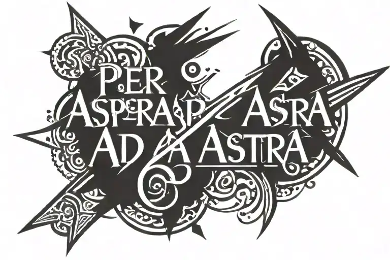 per aspera ad astra text tattoo tattoo design idea