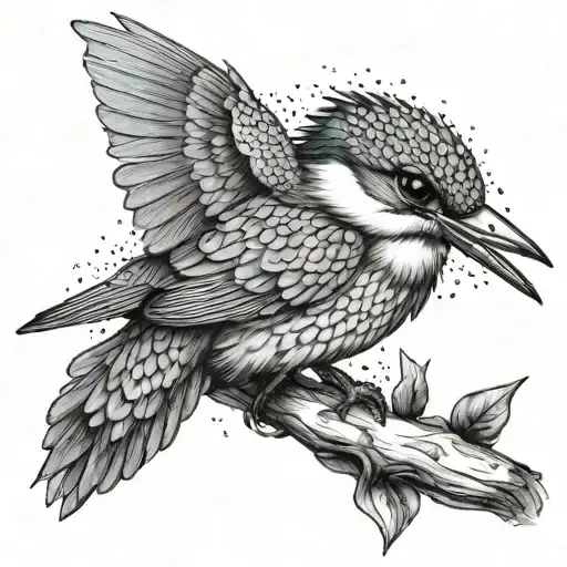 kingfisher tattoo design idea