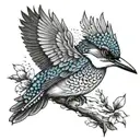 kingfisher tattoo design idea
