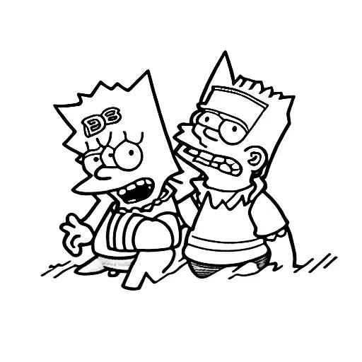 Bart Simpson holding up middle finger  tattoo design idea