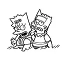 Bart Simpson holding up middle finger  tattoo design idea