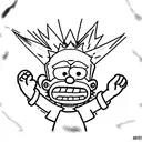 Bart Simpson holding up middle finger  tattoo design idea