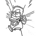 Bart Simpson holding up middle finger  tattoo design idea