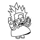Bart Simpson holding up middle finger  tattoo design idea