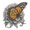 monarch butterfly, cardinal, 3 T's uncrossed tattoo design idea