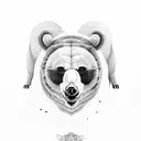 california bear on one pec and manitoba bison on the other pec tattoo design idea