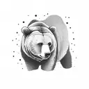 california bear on one pec and manitoba bison on the other pec tattoo design idea