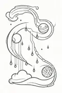 moon and rain drops tattoo design idea