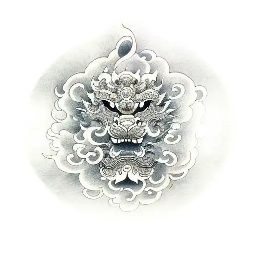 Foo dog tattoo design idea