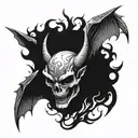 wing freedem devil tattoo design idea