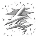 clouds with three lightning bolts tattoo design idea