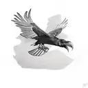 raven with open wings tattoo design idea