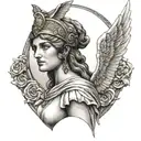 Greek goddess Athena Nude tattoo design idea