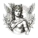 Greek goddess Athena Nude tattoo design idea