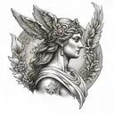 Greek goddess Athena Nude tattoo design idea