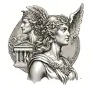 Greek goddess Athena Nude tattoo design idea