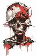 crying child tears turn into a skull childhood truama tattoo design idea