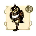 steampunk owl tattoo design idea