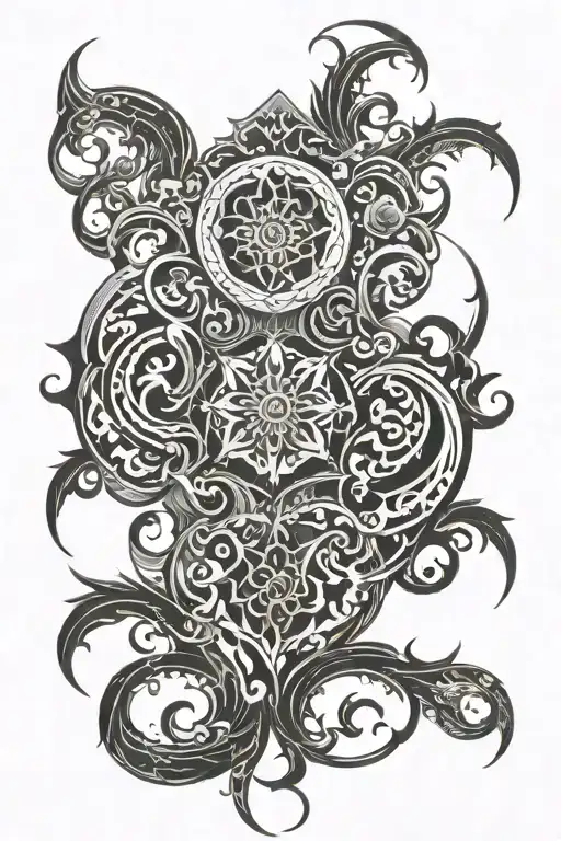 WICKED EVIL FILIGREE tattoo design idea