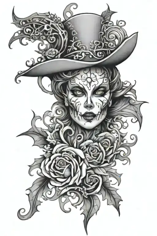 WICKED EVIL FILIGREE tattoo design idea