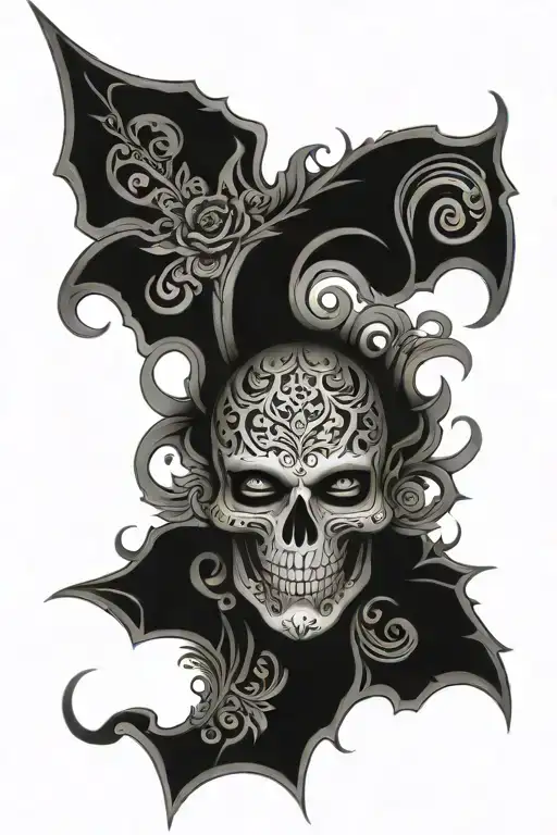 WICKED EVIL FILIGREE FILLER tattoo design idea