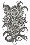 WICKED EVIL FILIGREE tattoo design idea