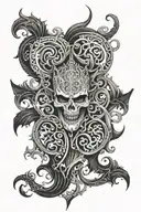 WICKED EVIL FILIGREE tattoo design idea