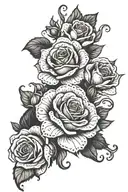 WICKED EVIL FILIGREE FEMALE TATOO PATTERN FLOWERS ROSES tattoo design idea