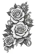 WICKED EVIL FILIGREE FEMALE TATOO PATTERN FLOWERS ROSES tattoo design idea