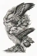 Wolf and Eagle design tattoo design idea