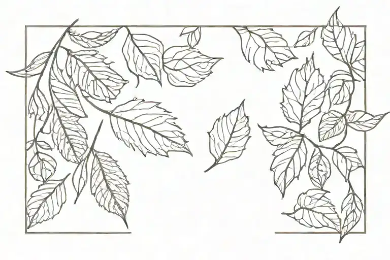 leaves falling tattoo design idea