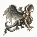 saint Micheal The Archangel Michael fighting dragon tattoo design idea