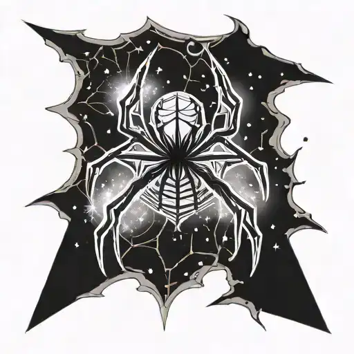 phantom troupe spider galaxy theme sternum  tattoo design idea