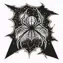 phantom troupe spider galaxy theme sternum  tattoo design idea
