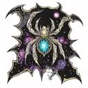 phantom troupe spider galaxy theme sternum  tattoo design idea