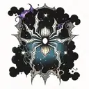 phantom troupe spider galaxy theme sternum  tattoo design idea
