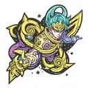 jojo's bizarre adventure star galaxy tattoo design idea