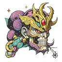 jojo's bizarre adventure star galaxy tattoo design idea