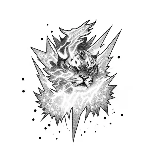 scattered lightning  tattoo design idea