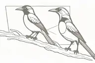 2 magpies facing each tattoo design idea