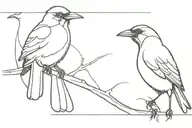 2 magpies facing each tattoo design idea