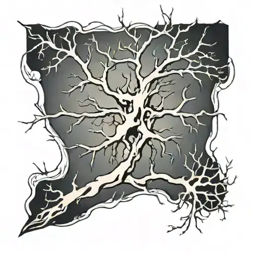 single neuron from neck to right foot tattoo design idea