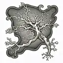 single neuron from neck to right foot tattoo design idea
