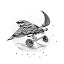 bmx sparrow tattoo design idea
