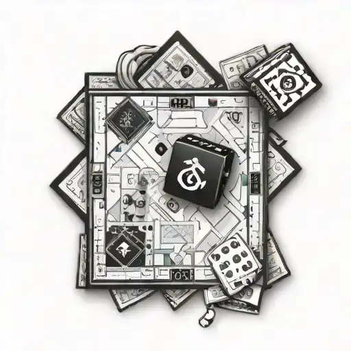 monopoly board game tattoo design idea