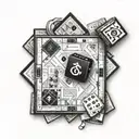 monopoly board game tattoo design idea