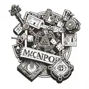 monopoly board game tattoo design idea