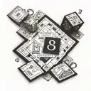 monopoly board game tattoo design idea